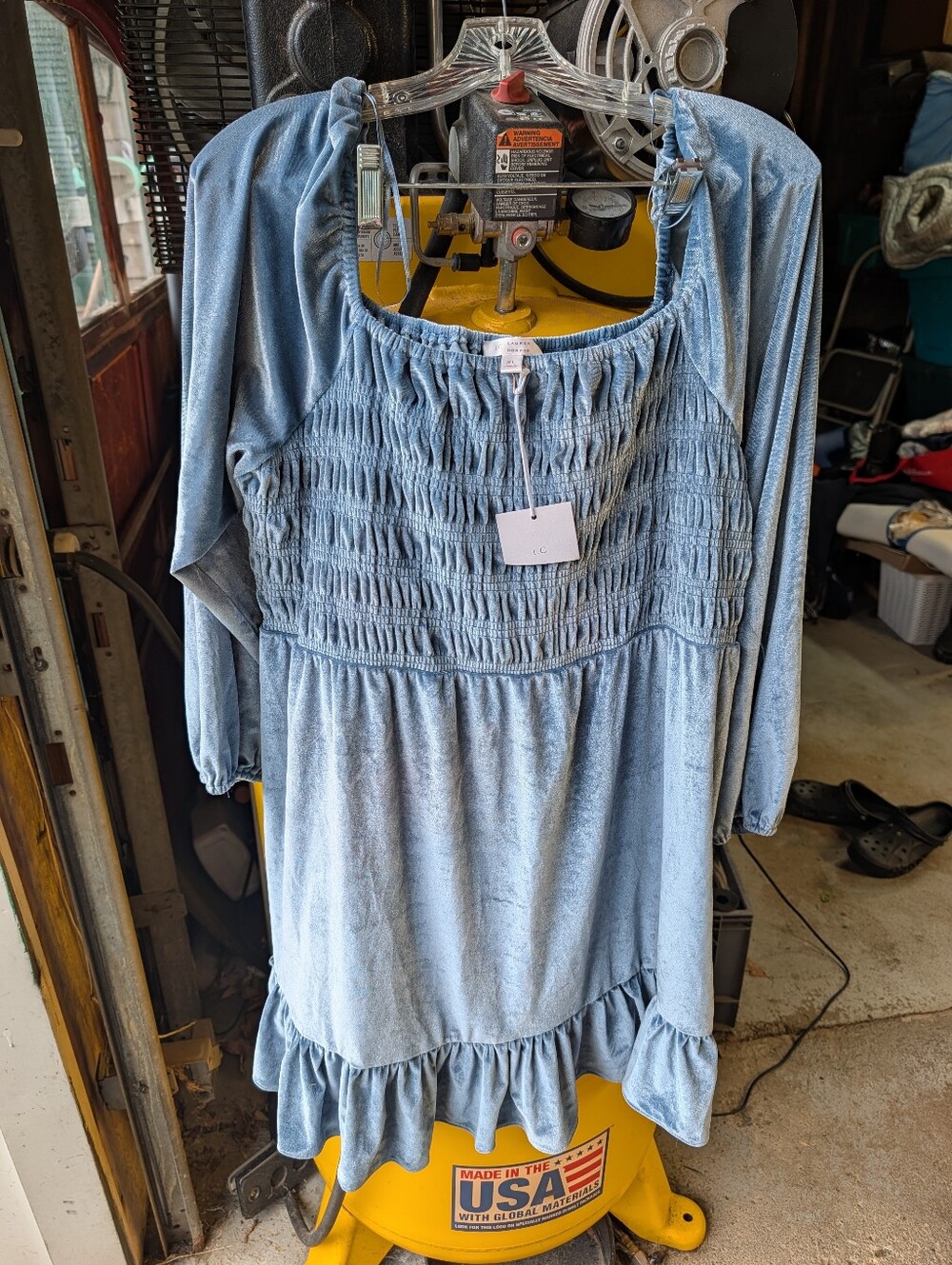 NWT Lauren Conrad Light Blue Velvet Dress Top XL